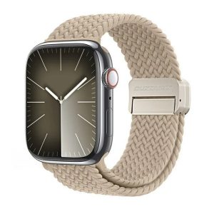Apple Watch 4-6, SE, SE (2022) (38 / 40 mm) / Watch 7-9 (41 mm) / Watch 10 (42 mm), textíl pótszíj, állítható, mágneses zár, Dux Ducis Mixture Pro, bézs