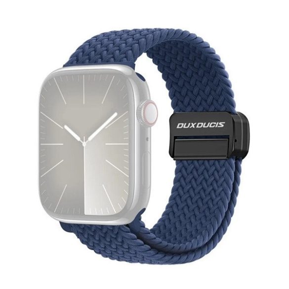 Apple Watch 4-6, SE, SE (2022) (38 / 40 mm) / Watch 7-9 (41 mm) / Watch 10 (42 mm), textíl pótszíj, állítható, mágneses zár, Dux Ducis Mixture Pro, sötétkék