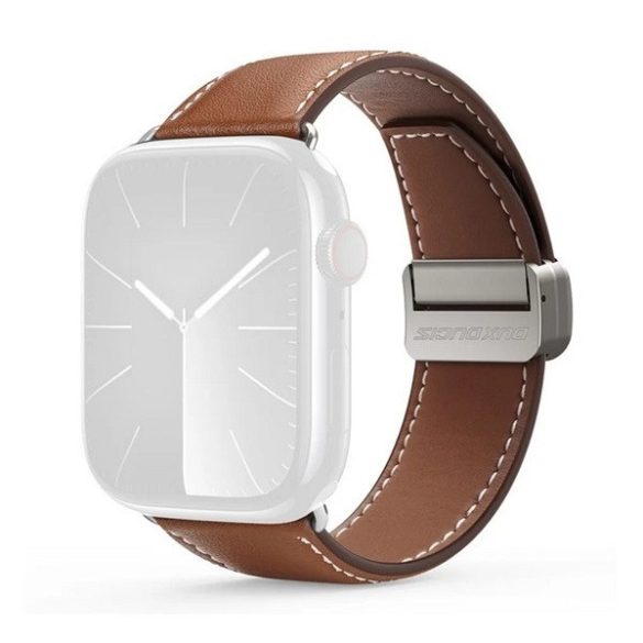 Apple Watch 4-6, SE, SE (2022) (42 / 44 mm) / Watch 7-9 (45 mm) / Watch 10 (46 mm) / Watch Ultra 1-2 (49 mm), valódi bőr pótszíj, állítható, mágneses zár, Dux Ducis YA, barna