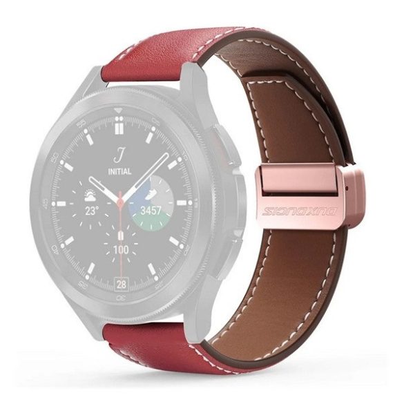 Apple Watch 4-6, SE, SE (2022) (38 / 40 mm) / Watch 7-9 (41 mm) / Watch 10 (42 mm), valódi bőr pótszíj, állítható, mágneses zár, Dux Ducis YA, piros