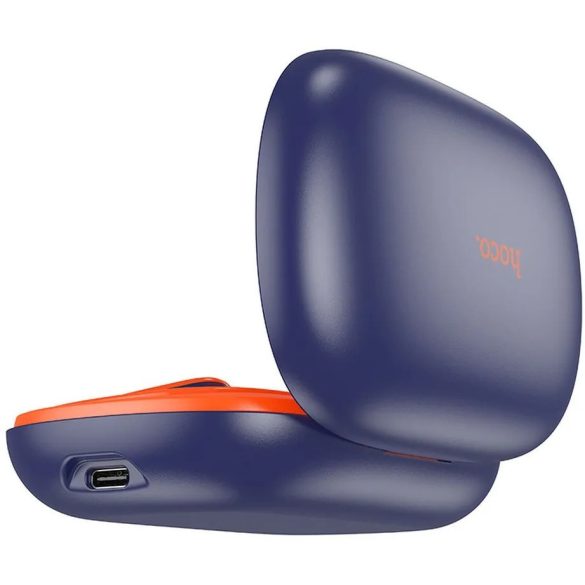Bluetooth sztereó fülhallgató, v5.3, TWS, töltőtok, érintés vezérlés, sportoláshoz, zajszűrővel, LED-es, vízálló, fülre akasztható, Hoco EQ4 Graceful, sötétkék/narancssárga