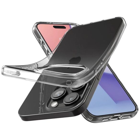 Apple iPhone 15 Pro Max, Szilikon tok, Spigen Crystal Flex, átlátszó