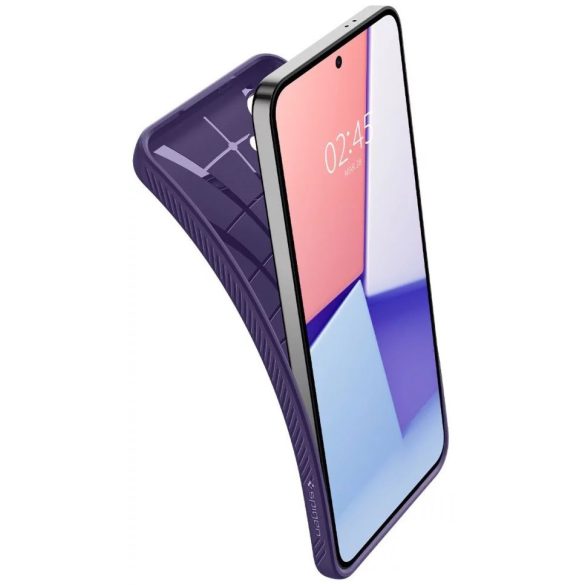 Samsung Galaxy S24 SM-S921, Szilikon tok, Spigen Liquid Air, háromszög minta, lila