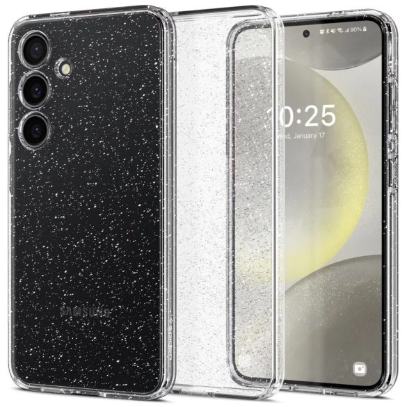 Samsung Galaxy S24 SM-S921, Szilikon tok, Spigen Liquid Crystal Glitter, átlátszó