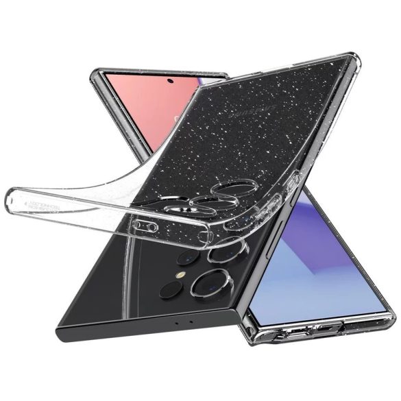 Samsung Galaxy S24 Ultra SM-S928 Szilikon tok, Spigen Liquid Crystal Glitter, átlátszó