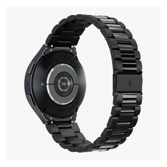Samsung Galaxy Watch 6 (44mm) SM-R940 / R945, fém pótszíj, Spigen Modern Fit, fekete