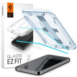   Samsung Galaxy S24 Plus SM-S926, Kijelzővédő fólia, ütésálló fólia (az íves részre is!), Tempered Glass (edzett üveg), Spigen Ez Fit, Clear, 2 db / csomag