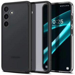 Samsung Galaxy S24 Plus SM-S926, Műanyag hátlap védőtok + szilikon keret, Spigen Ultra Hybrid Matte, áttetsző/fekete