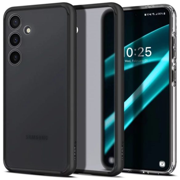 Samsung Galaxy S24 Plus SM-S926, Műanyag hátlap védőtok + szilikon keret, Spigen Ultra Hybrid Matte, áttetsző/fekete