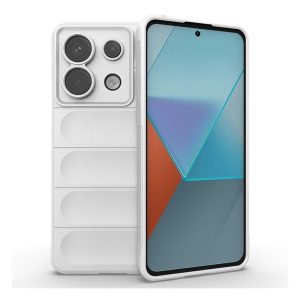 Xiaomi Redmi Note 13 Pro 5G / Poco X6 5G, Szilikon tok, közepesen ütésálló, 3D minta, fehér