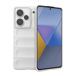 Xiaomi Redmi Note 13 Pro Plus 5G, Szilikon tok, közepesen ütésálló, 3D minta, fehér