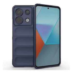 Xiaomi Redmi Note 13 Pro 5G / Poco X6 5G, Szilikon tok, közepesen ütésálló, 3D minta, sötétkék