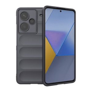 Xiaomi Redmi Note 13 Pro Plus 5G, Szilikon tok, közepesen ütésálló, 3D minta, sötétszürke