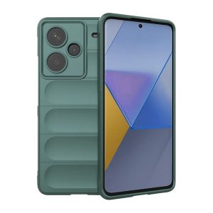 Xiaomi Redmi Note 13 Pro Plus 5G, Szilikon tok, közepesen ütésálló, 3D minta, sötétzöld