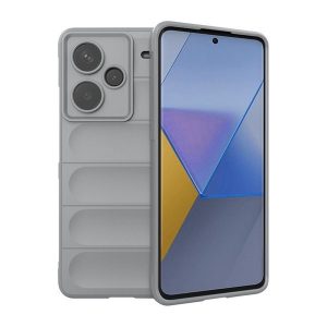 Xiaomi Redmi Note 13 Pro Plus 5G, Szilikon tok, közepesen ütésálló, 3D minta, világosszürke