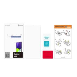   Samsung Galaxy A22 4G SM-A225F, Kijelzővédő fólia, ütésálló fólia (az íves részre NEM hajlik rá!), Tempered Glass (edzett üveg), Clear, gyári