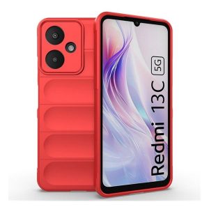 Xiaomi Redmi 13C 4G / Poco C65, Szilikon tok, közepesen ütésálló, 3D minta, piros