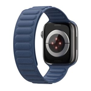 Apple Watch 4-6, SE, SE (2022) (38 / 40 mm) / Watch 7-9 (41 mm) / Watch 10 (42 mm), textíl pótszíj, mágneses zár, 3D minta, Dux Ducis BL, sötétkék