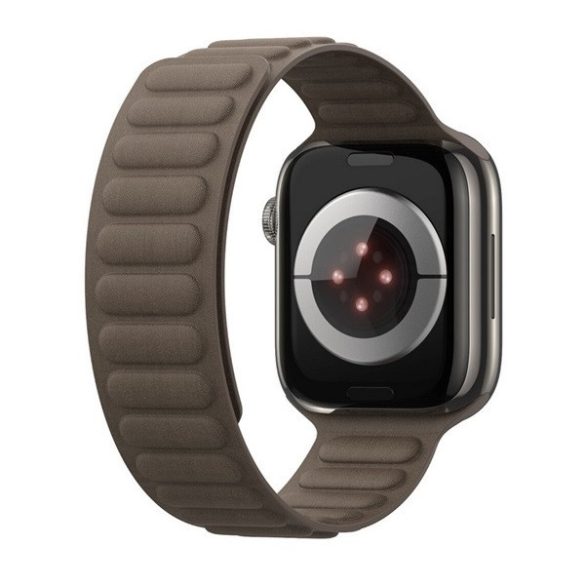 Apple Watch 4-6, SE, SE (2022) (38 / 40 mm) / Watch 7-9 (41 mm) / Watch 10 (42 mm), textíl pótszíj, mágneses zár, 3D minta, Dux Ducis BL, barna