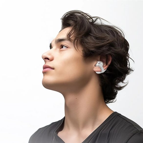 Bluetooth sztereó fülhallgató, v5.3, TWS, töltőtok, érintés vezérlés, fülre akasztható, Hoco EW57, rózsaszín