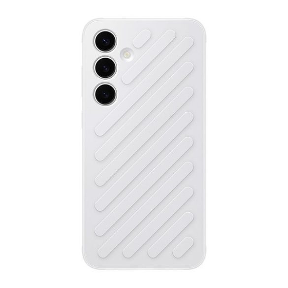 Samsung Galaxy S24 Plus SM-S926, Műanyag hátlap, közepesen ütésálló, domború csíkos minta, Samsung Shield Case, világosszürke, gyári