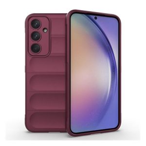 Samsung Galaxy A55 5G SM-A556B, Szilikon tok, közepesen ütésálló, 3D minta, bordó