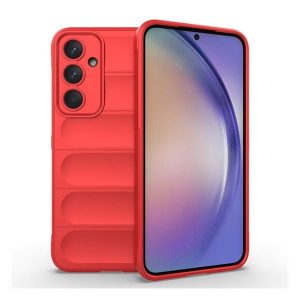 Samsung Galaxy A55 5G SM-A556B, Szilikon tok, közepesen ütésálló, 3D minta, piros