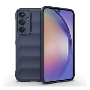 Samsung Galaxy A55 5G SM-A556B, Szilikon tok, közepesen ütésálló, 3D minta, sötétkék