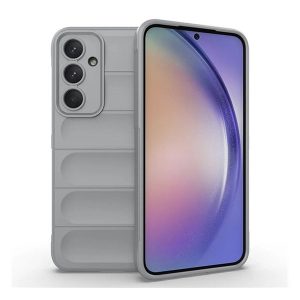 Samsung Galaxy A55 5G SM-A556B, Szilikon tok, közepesen ütésálló, 3D minta, világosszürke