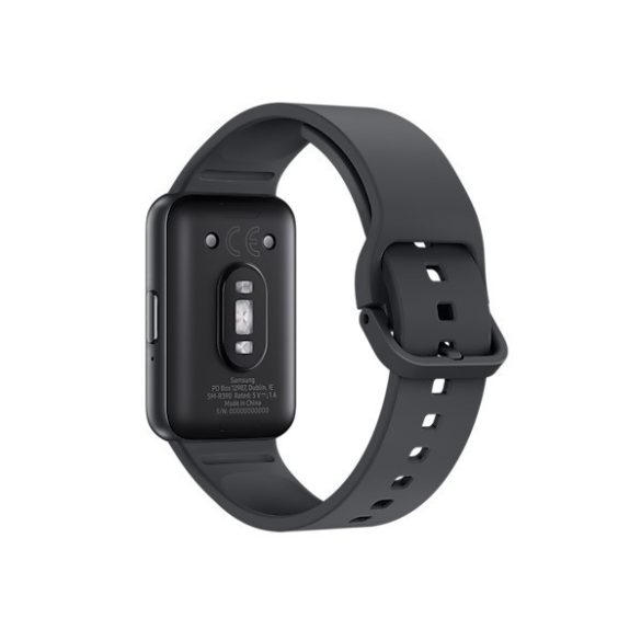 Bluetooth csuklópánt, aktivitást mérő karkötő, szilikon szíj, v5.3, AMOLED kijelző, aktivitás és egészség mérő, vízálló, Samsung Galaxy Fit3 SM-R390, sötétszürke, gyári