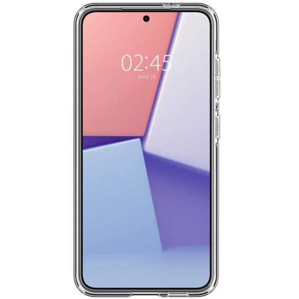 Samsung Galaxy S24 SM-S921, Szilikon tok + műanyag keret, közepesen ütésálló, Magsafe töltővel kompatibilis, Spigen Crystal Hybrid Onetap Mag, átlátszó/fehér