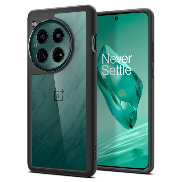 OnePlus 12, Műanyag hátlap védőtok + szilikon keret, Spigen Ultra Hybrid, átlátszó