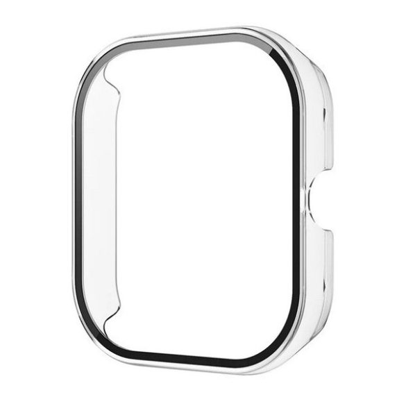Xiaomi Redmi Watch 4, Műanyag védőkeret, kijelzővédő üveggel, közepesen ütésálló, szíj nélkül, átlátszó