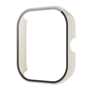 Xiaomi Redmi Watch 4, Műanyag védőkeret, kijelzővédő üveggel, közepesen ütésálló, szíj nélkül, fehér