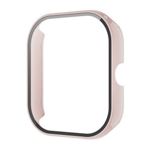 Xiaomi Redmi Watch 4, Műanyag védőkeret, kijelzővédő üveggel, közepesen ütésálló, szíj nélkül, rózsaszín
