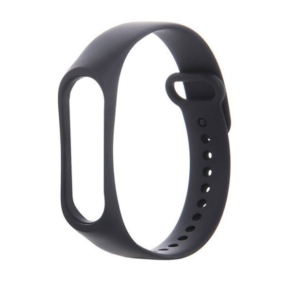 Xiaomi Mi Band 5 / Mi Band 6 / Mi Smart Band 7, szilikon pótszíj, állítható, fekete