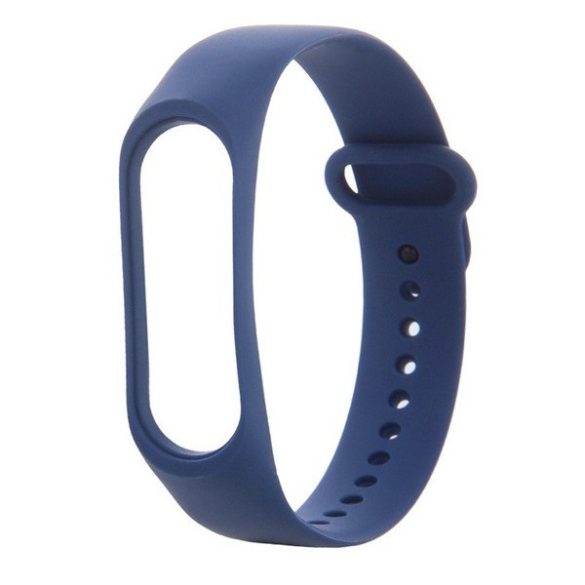 Xiaomi Mi Band 5 / Mi Band 6 / Mi Smart Band 7, szilikon pótszíj, állítható, sötétkék
