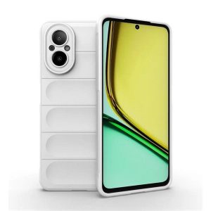 Realme C67 4G, Szilikon tok, közepesen ütésálló, 3D minta, fehér