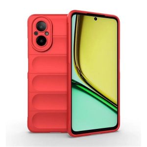 Realme C67 4G, Szilikon tok, közepesen ütésálló, 3D minta, piros