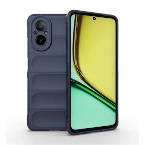 Realme C67 4G, Szilikon tok, közepesen ütésálló, 3D minta, sötétkék