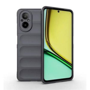 Realme C67 4G, Szilikon tok, közepesen ütésálló, 3D minta, sötétszürke