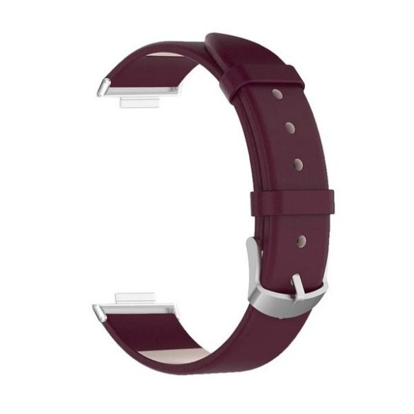 Xiaomi Mi Smart Band 8 Pro / Redmi Watch 4, valódi bőr pótszíj, állítható, bordó