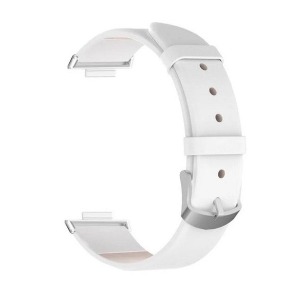 Xiaomi Mi Smart Band 8 Pro / Redmi Watch 4, valódi bőr pótszíj, állítható, fehér