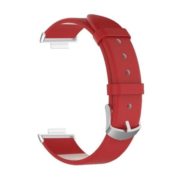 Xiaomi Mi Smart Band 8 Pro / Redmi Watch 4, valódi bőr pótszíj, állítható, piros