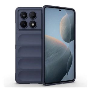 Xiaomi Redmi K70E / Poco X6 Pro 5G, Szilikon tok, közepesen ütésálló, 3D minta, sötétkék