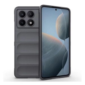 Xiaomi Redmi K70E / Poco X6 Pro 5G, Szilikon tok, közepesen ütésálló, 3D minta, sötétszürke