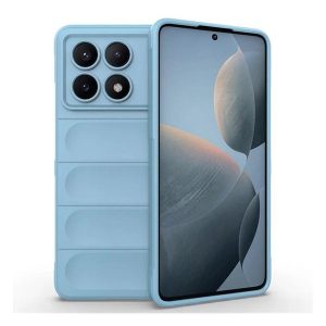 Xiaomi Redmi K70E / Poco X6 Pro 5G, Szilikon tok, közepesen ütésálló, 3D minta, világoskék