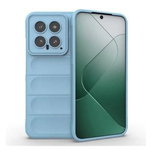 Xiaomi 14, Szilikon tok, közepesen ütésálló, 3D minta, kék