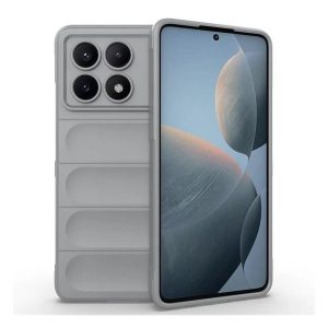 Xiaomi Redmi K70E / Poco X6 Pro 5G, Szilikon tok, közepesen ütésálló, 3D minta, világosszürke