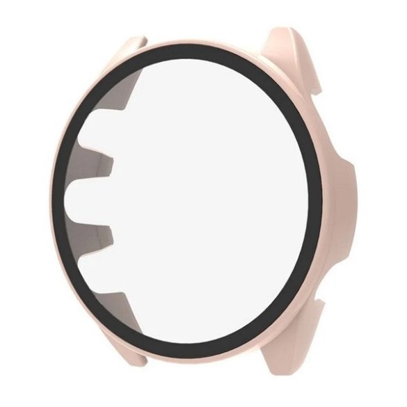 Garmin Forerunner 165 / 165 Music, Műanyag védőkeret, kijelzővédő üveggel, közepesen ütésálló, szíj nélkül, rózsaszín
